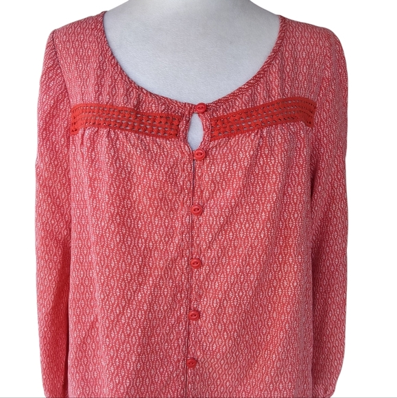 Toad & Co Red Windsong Button Front Shirt Tencel Size Small - Picture 3 of 11
